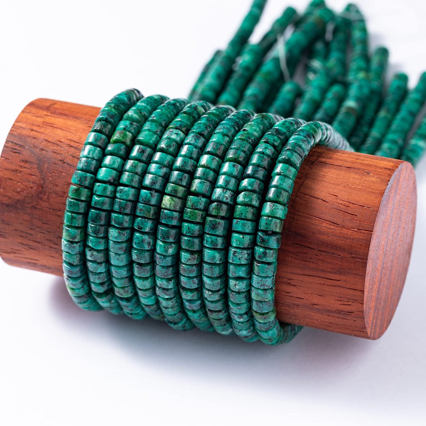 Natural African Turquoise Stone Spacer Beads 6x3mm 38cm/str Flat Round Loose Semi Gemstone Caps for Making Bracelets Necklace