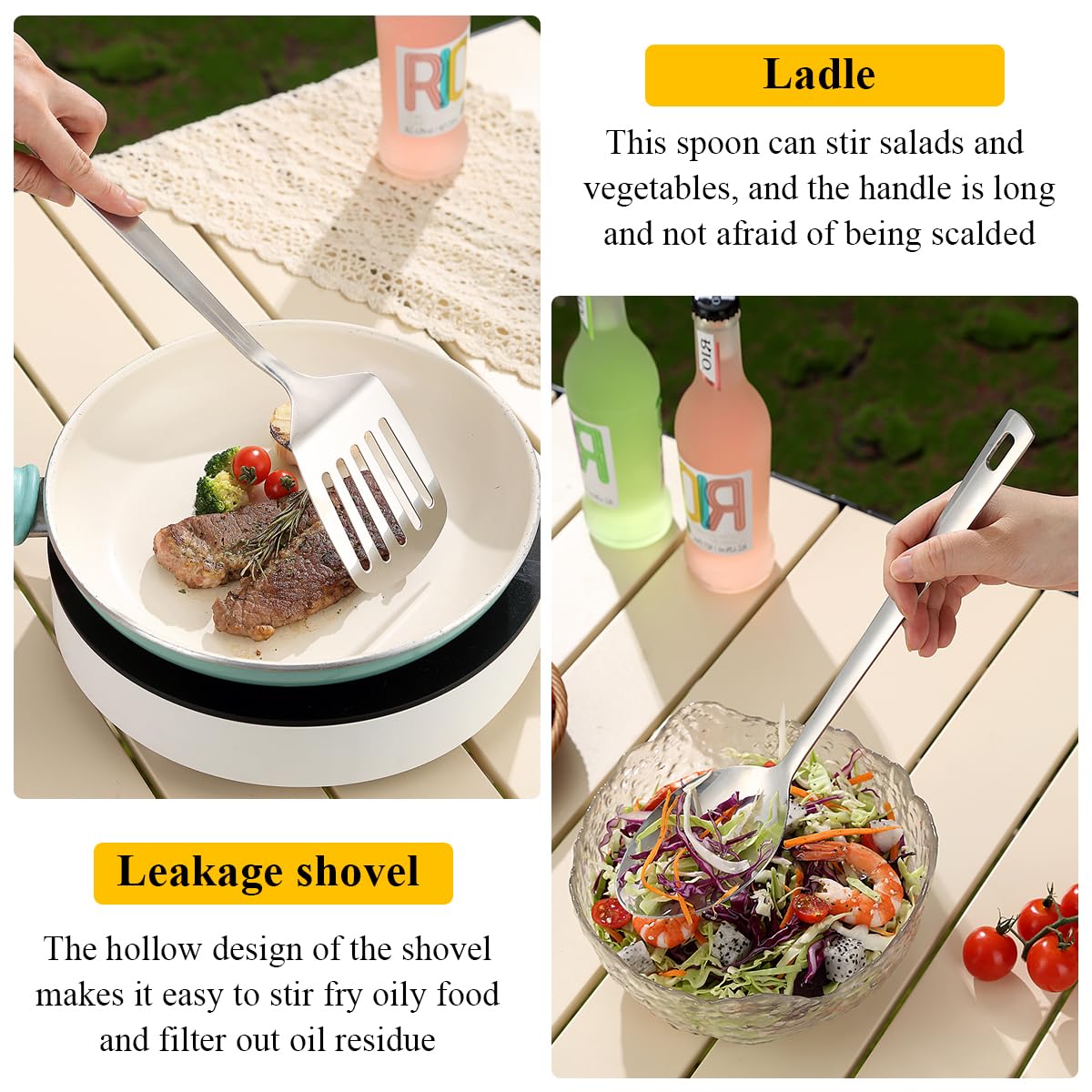 Camping Essentials, Evanda Camping Cooking Utensils, Travel Essentials, Portable Camping Kitchen Utensil Set for Travel, Picnics, RVs, Camping, BBQs, Parties