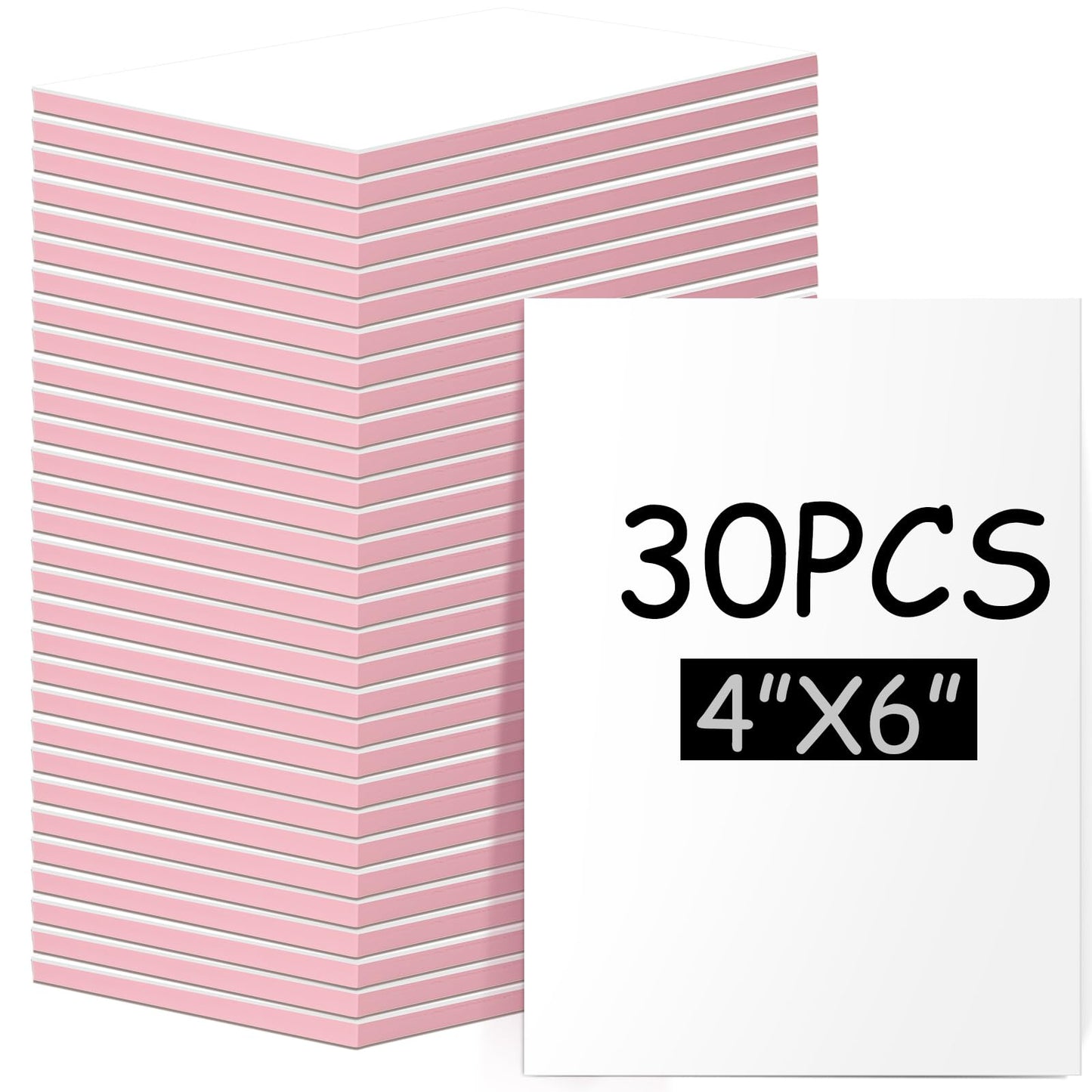 Frienda 30 Pack 4"x6" Rubber Stamp Carving Blocks Bulk Rubber Carving Linoleum Blocks for Printmaking Printing DIY Craft Project Supplies Soft Stamp for Beginners and Professional (White Pink)