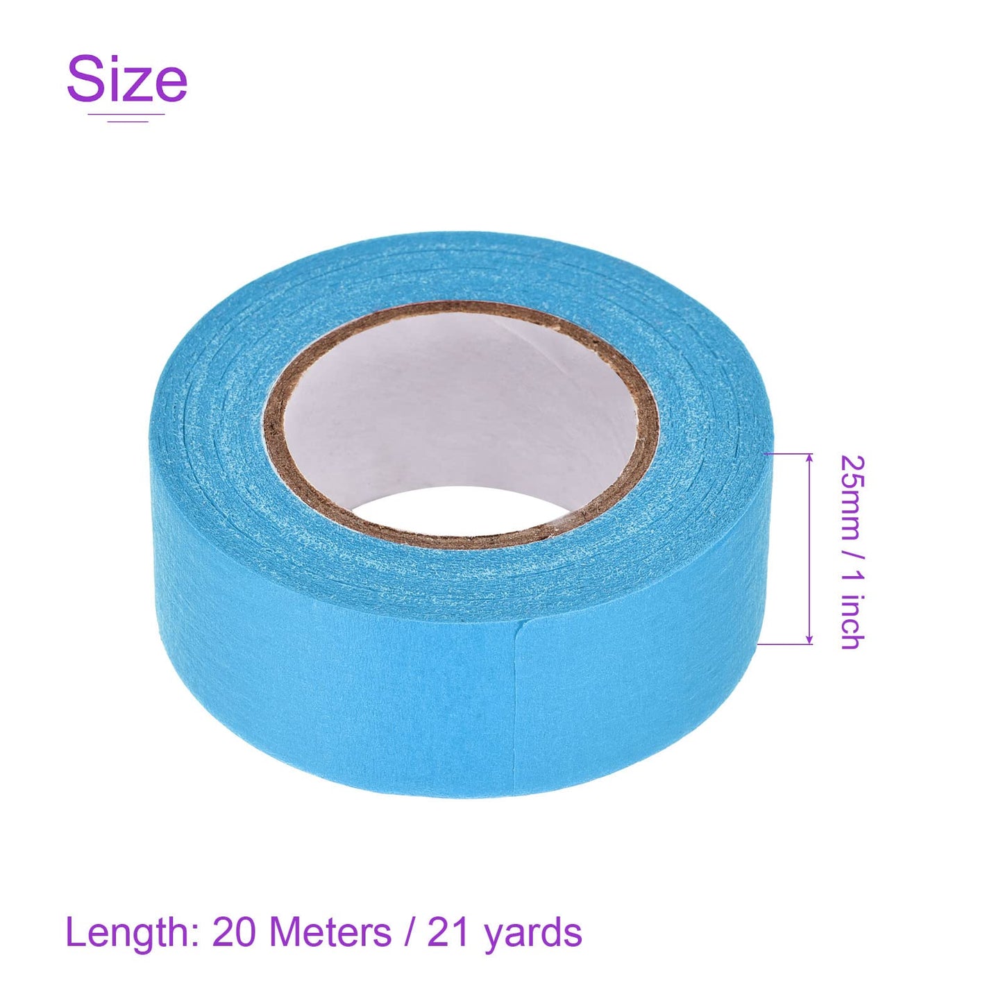 DMiotech 6Pcs 1 inch x 21 Yards Masking Tape Painters Tape Rolls for Crafts, Labeling, DIY Decorative Light Blue