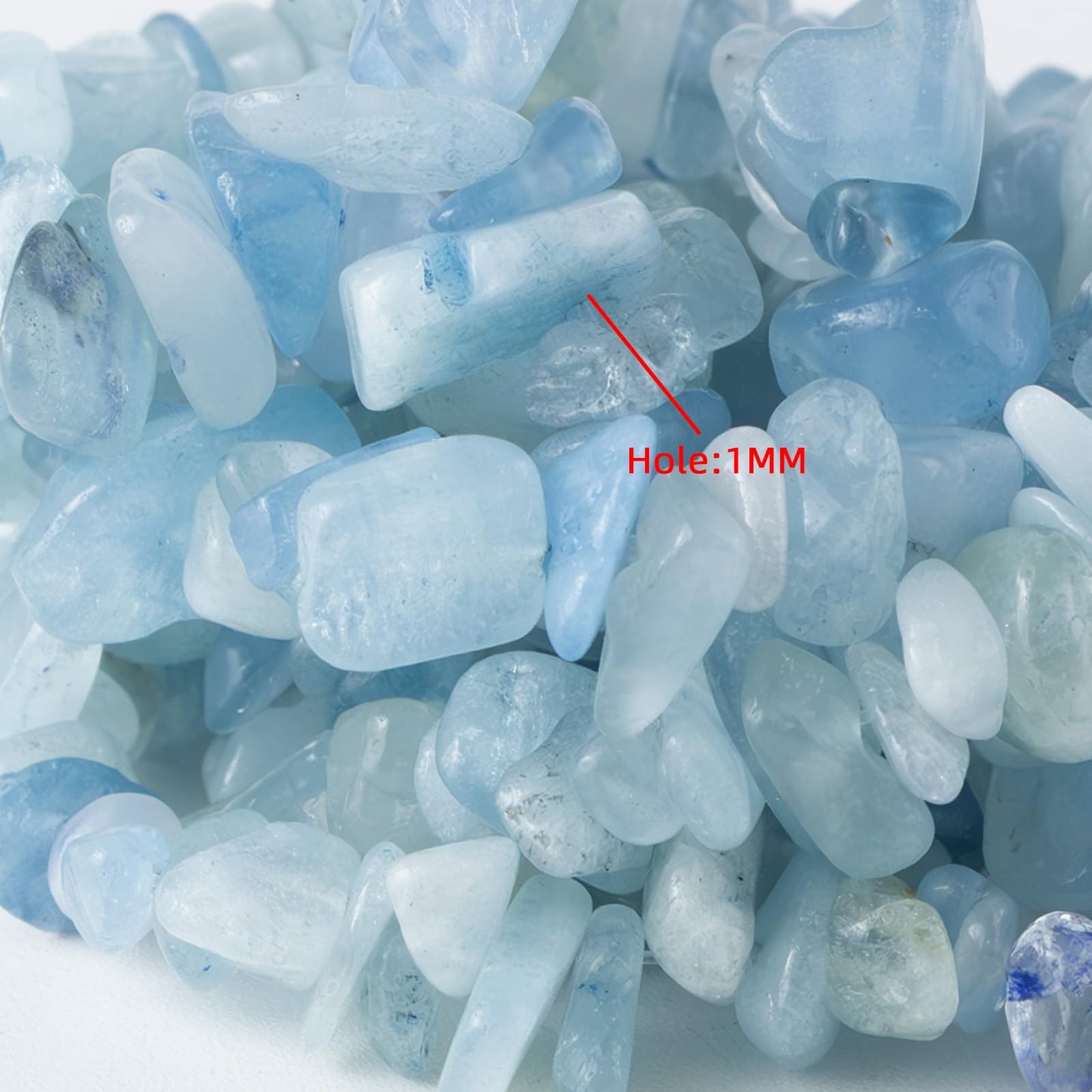 35 inches Chip Stone Loose Gemstones Beads Drilled Strand for Jewelry Making (Aquamarine)