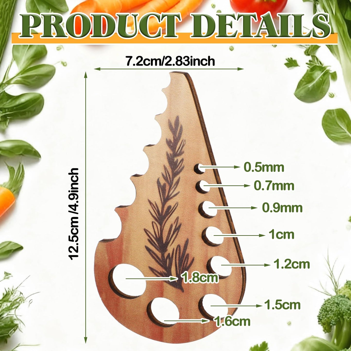 Sliner 2 Pcs Wooden Leaf-shaped Vegetable Separator, Pottery Herb Stripper Tool Supplies, Kitchen Gadgets, Herb Stripper Gifts, Mom Cooking Gift for Kitchen, Stocking Stuffer, Chef Cooking Gifts