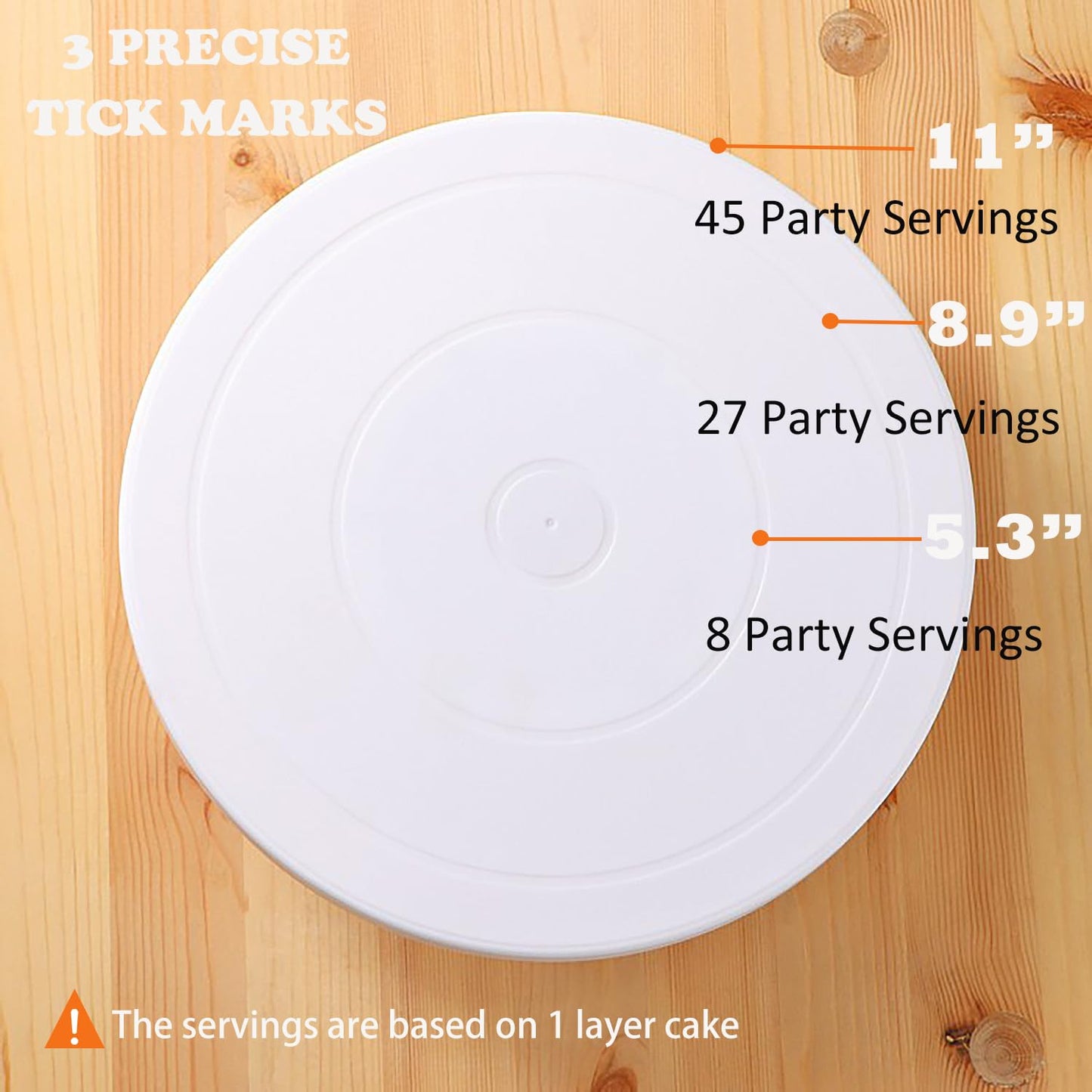 Cake Stand, 11 Inch Rotating Cake Turntable, Turns Smoothly Revolving Baking Supplies Cake Turntable for Baking Cupcake Cookie Muffin (White)