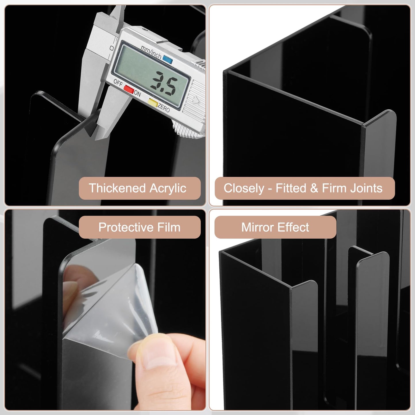MYITYARD Coffee Cup Holder, Cup and Lid Organizer fits 5 to 16 oz Disposable Paper & Plastic Cups, Cup Dispenser Countertop, Acrylic Cup Storage for Home, Kitchen, Office (2 Compartment)