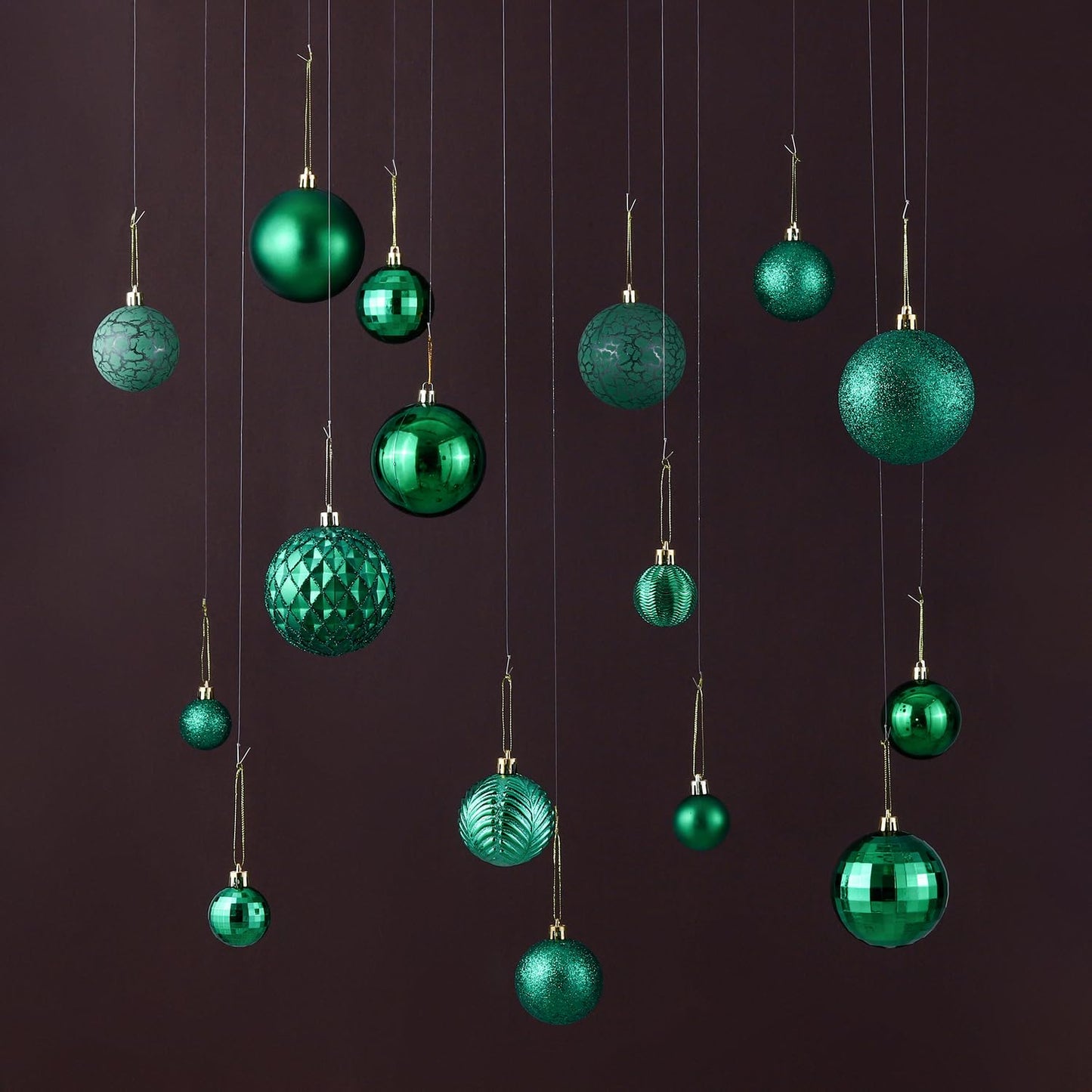 LANGXUN 36pcs Emerald Green Christmas Tree Decorations Balls, Bolas De Navidad, 2025 Christmas Decor, Indoor Outdoor Shatterproof Christmas Ornaments, Xmars Party Wedding Suppiles