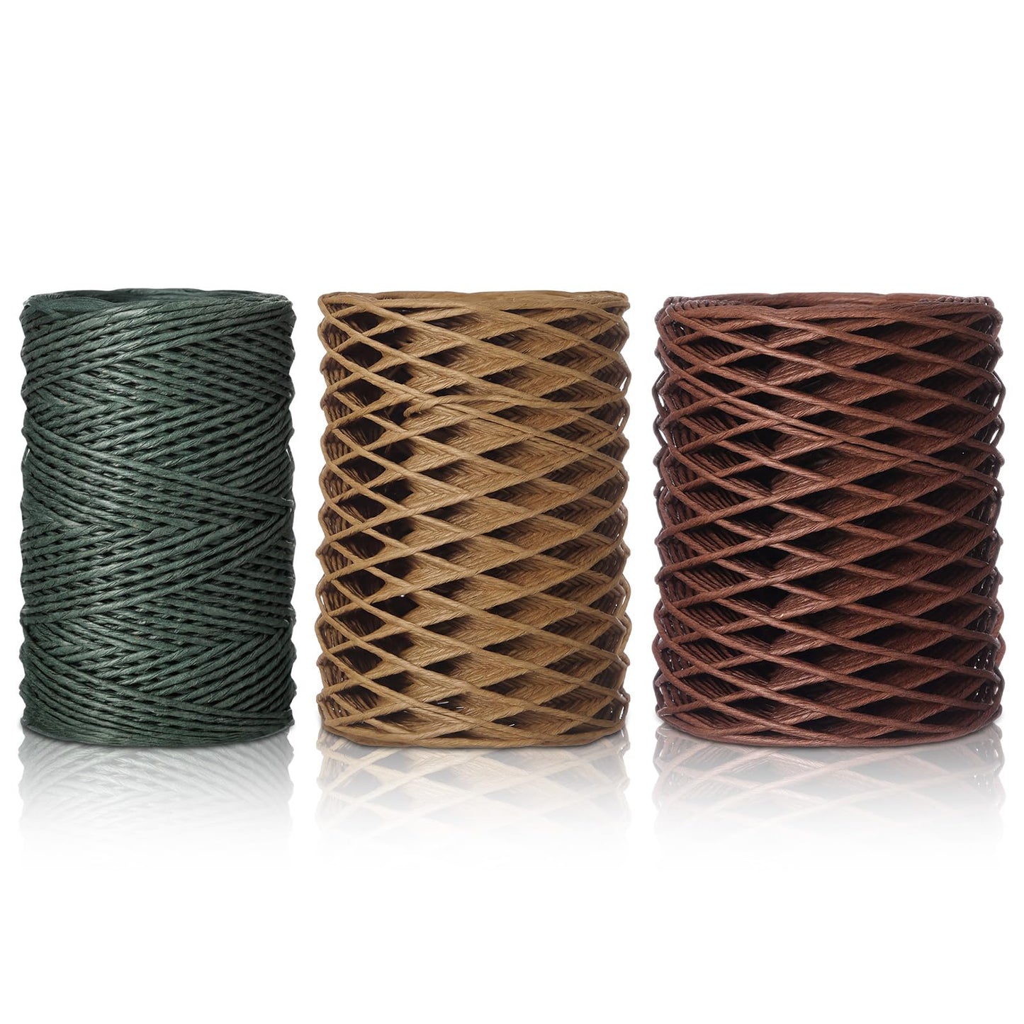 Threlaco 3 Roll 164 Feet Floral Wire Rustic Vine Bind Wire for Wreath Making, Flower Bouquets, DIY Craft, Gift Wrapping, and Wedding Decor(Brown, Green, Khaki,0.04, 0.06, 0.08 Inch)