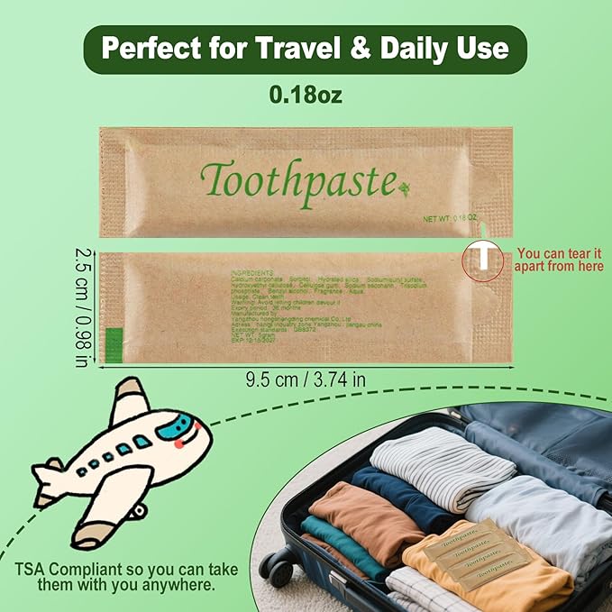 0.18oz Small Toothpaste Travel Size Bulk,Mini Toothpaste Travel for Hotel Camping Gym Office School Homeless100
