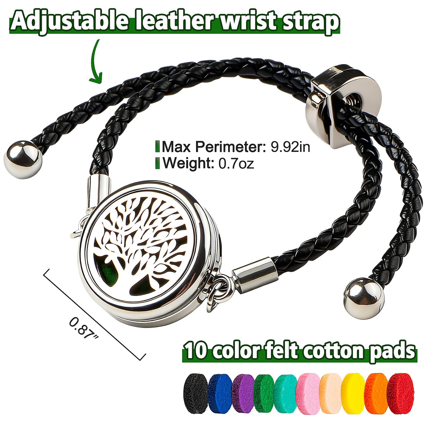 Essential Oil Diffuser Necklace & Bracelet Set for Women 2pcs, for Mom, Tree of Life Aromatherapy Locket + Adjustable Diffuser Bracelet, 20 Refill Pads, Gifts for Women, Sister, Wife