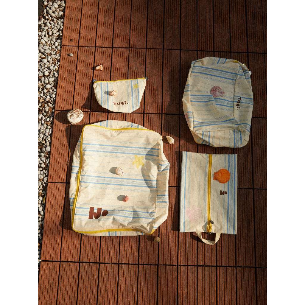 Tagi Star Travel Storage Bag, Packing Cubes Luggage Organizer with Double Zipper, Extra Large, Berry Stripes