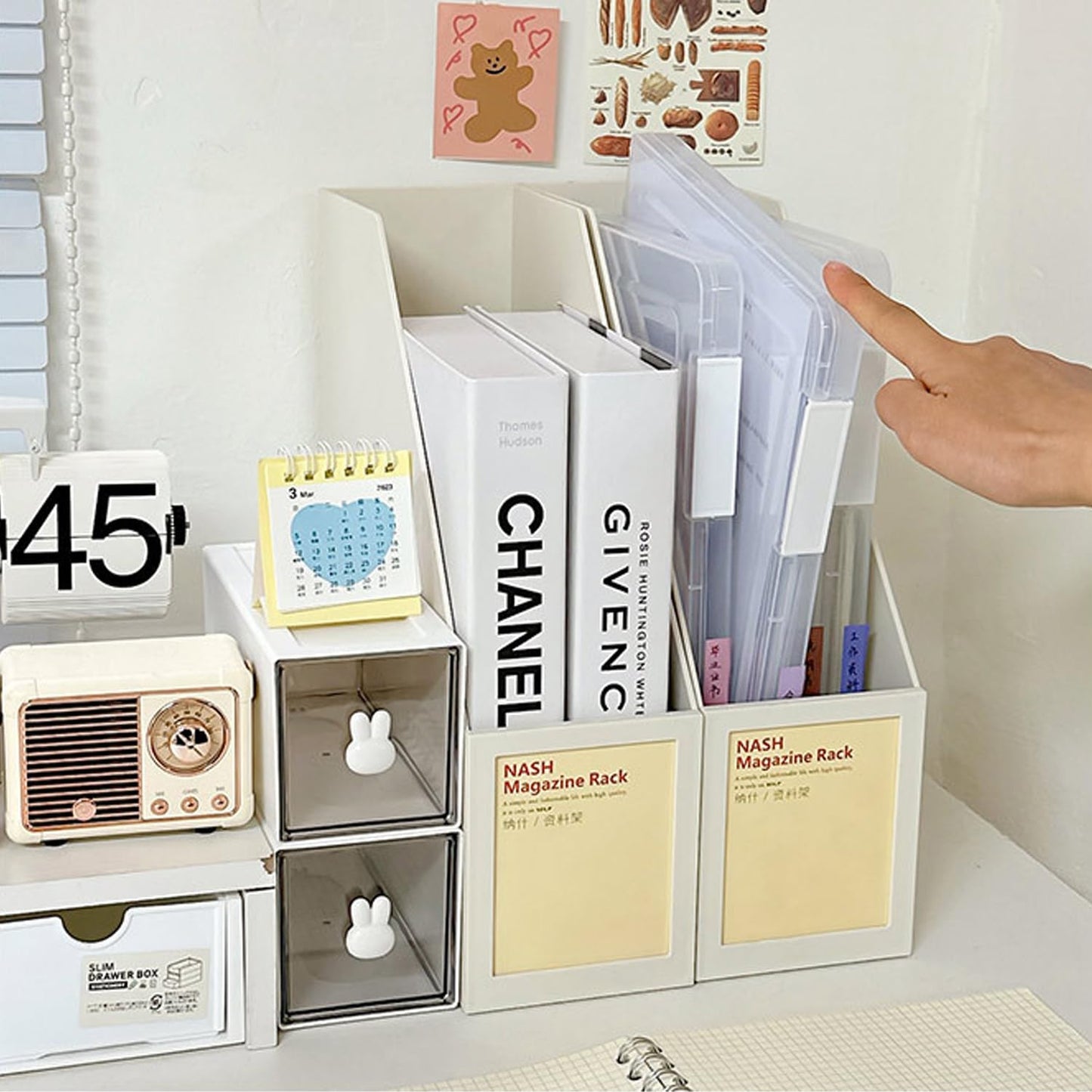 LonlyEagle 6 Pcs Clear A4 File Portable Project Case, Plastic Storage Box for 8.5" x 11" Letter Paper, Scrapbook Paper Storage Boxes Documents Magazines Holder