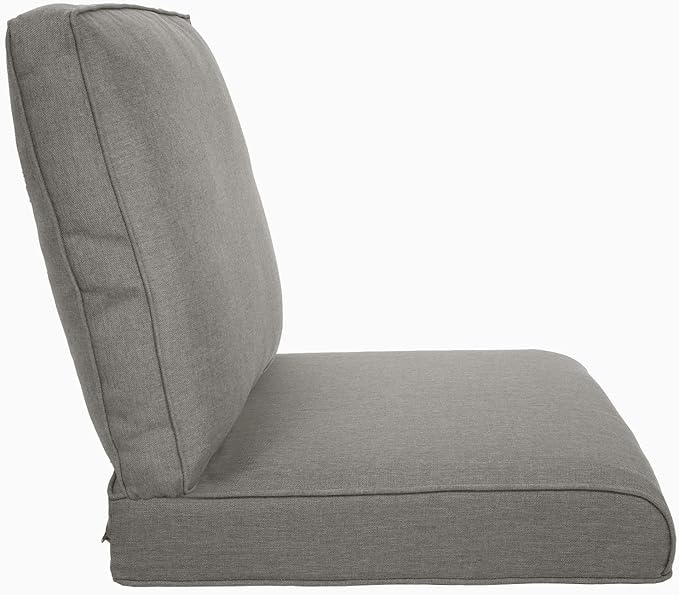 Pop 22x25/22x24 Outdoor Cushions for Patio 5 Piece Set - Set of 5 Water-Resistant Replacement Cushion for Wicker Dining Rocking Swivel Chairs Loveseat Couch Sectional Sofa - Grey/Classic
