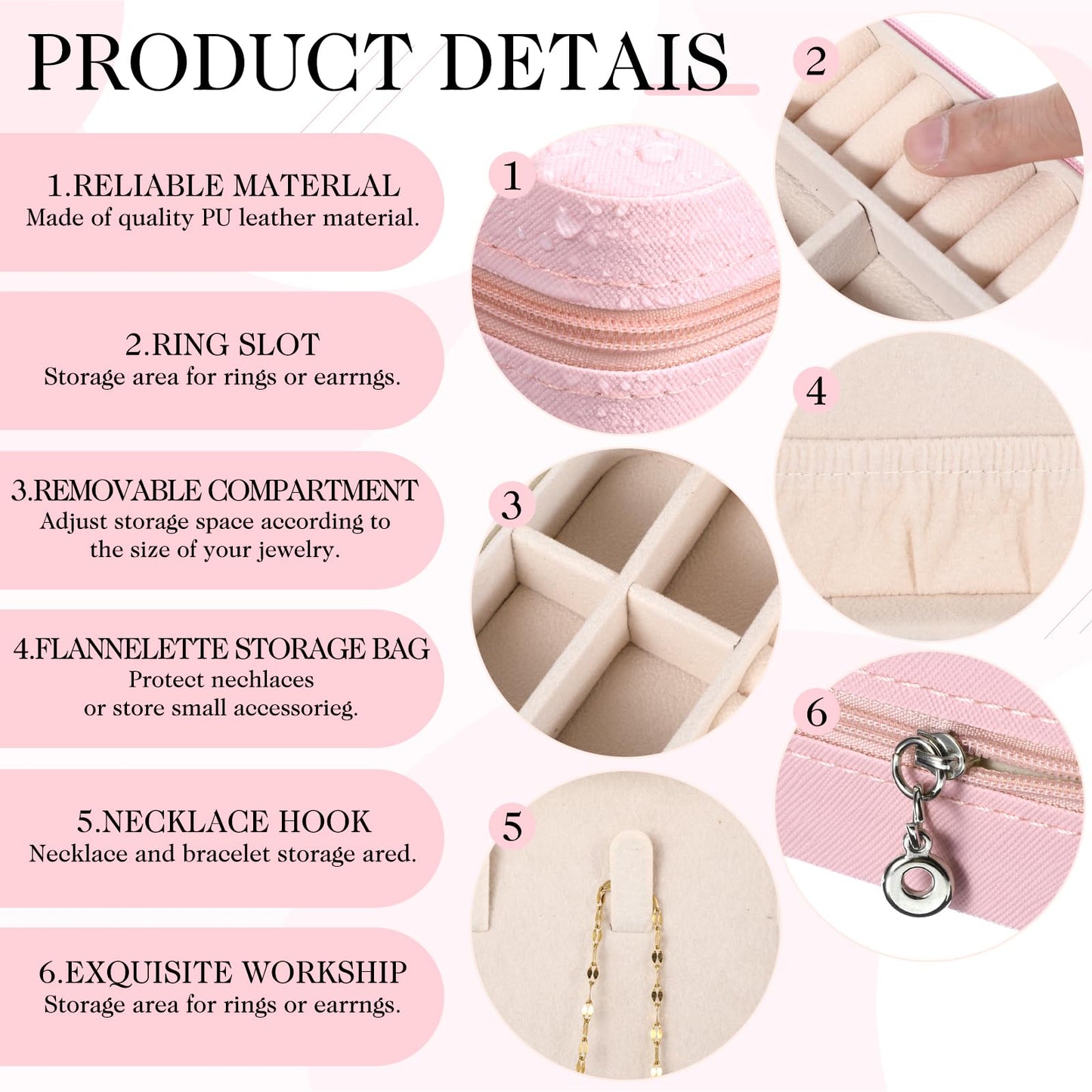 JOUTYFOR 12 Pcs Mini Travel Jewelry Case Bridesmaid Proposal Gift Boxes, Small PU Leather Earring Organizer, Bulk Travel Accessories Portable Jewelry Holder (Pink)