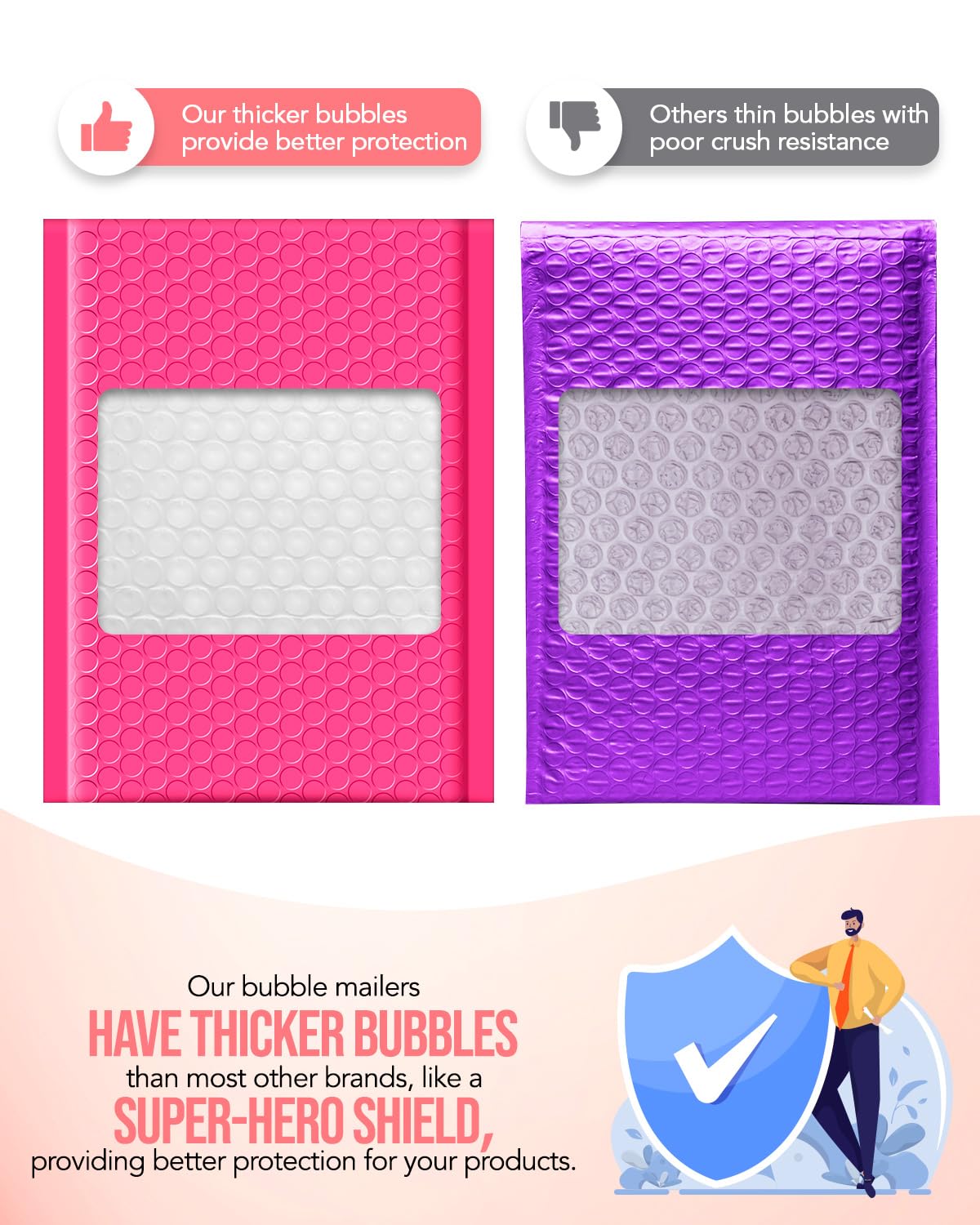 GSSUSA Bubble Mailers 6x10 100 Pack Usable Size 6x9" Small Bubble Mailer Padded Envelopes with 50 Pink & 50 Teal Cute Bubble Mailers Self-Seal Bubble Envelopes Mailing for Small Business, Mixed Colors