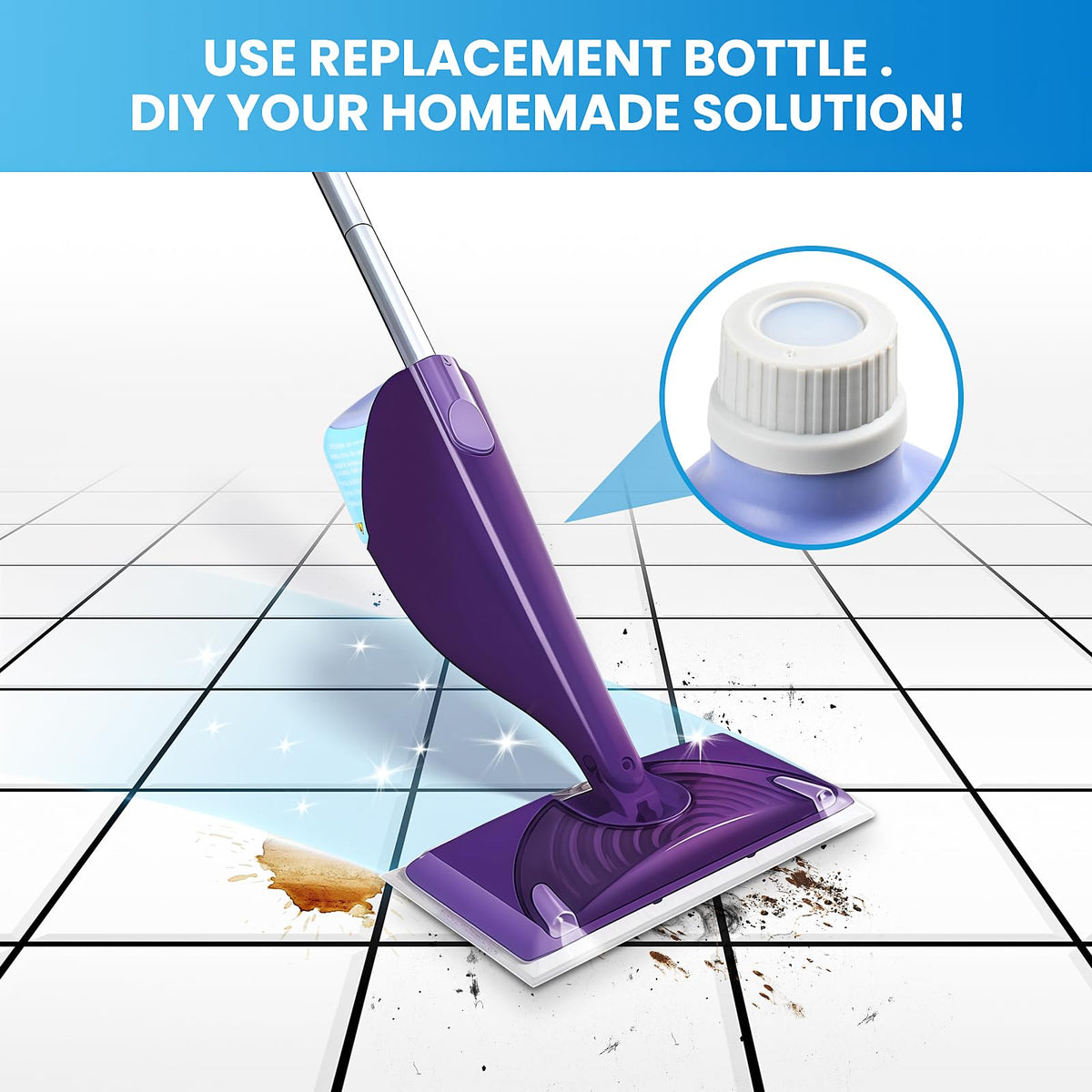 2 Pack Refillable Bottle for Swiffer® Wet Jet™ Mop (2 Count)