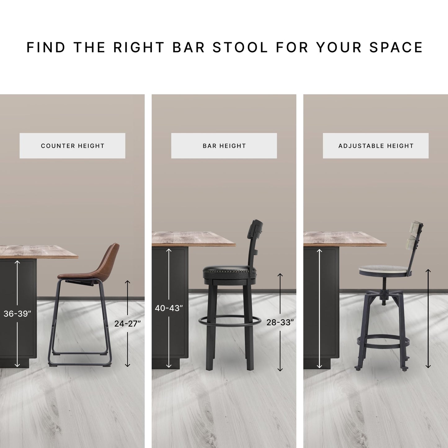 Signature Design by Ashley Gesthaven Counter Height Barstool, Set of 2, Adjustable Levelers, Solid Wood Frame, Natural/Brown