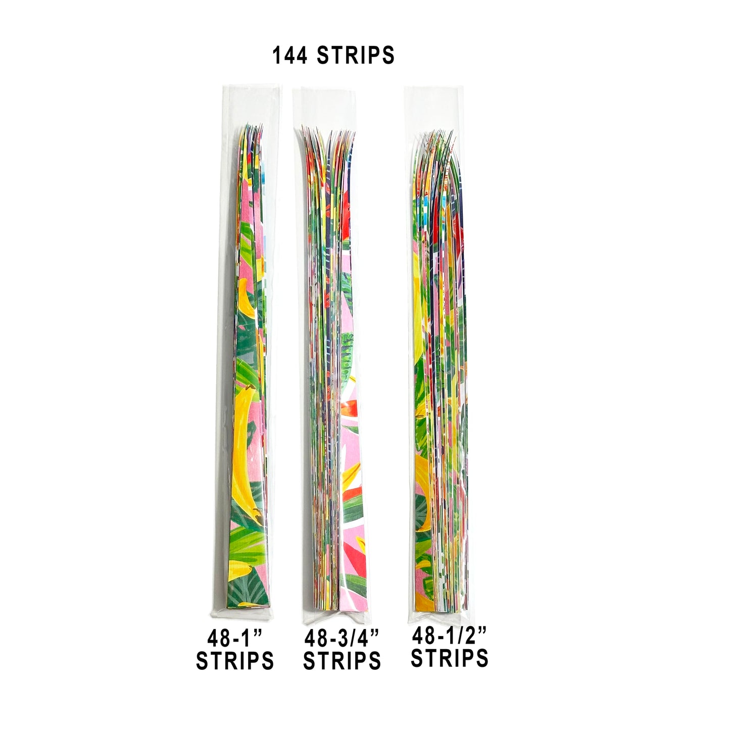 Paper Strips Multi Size Pack Includes 1", 3/4", and 1/2" Wide Triangle Shape Strips to Make Paper Beads (144-Strips-Multi)