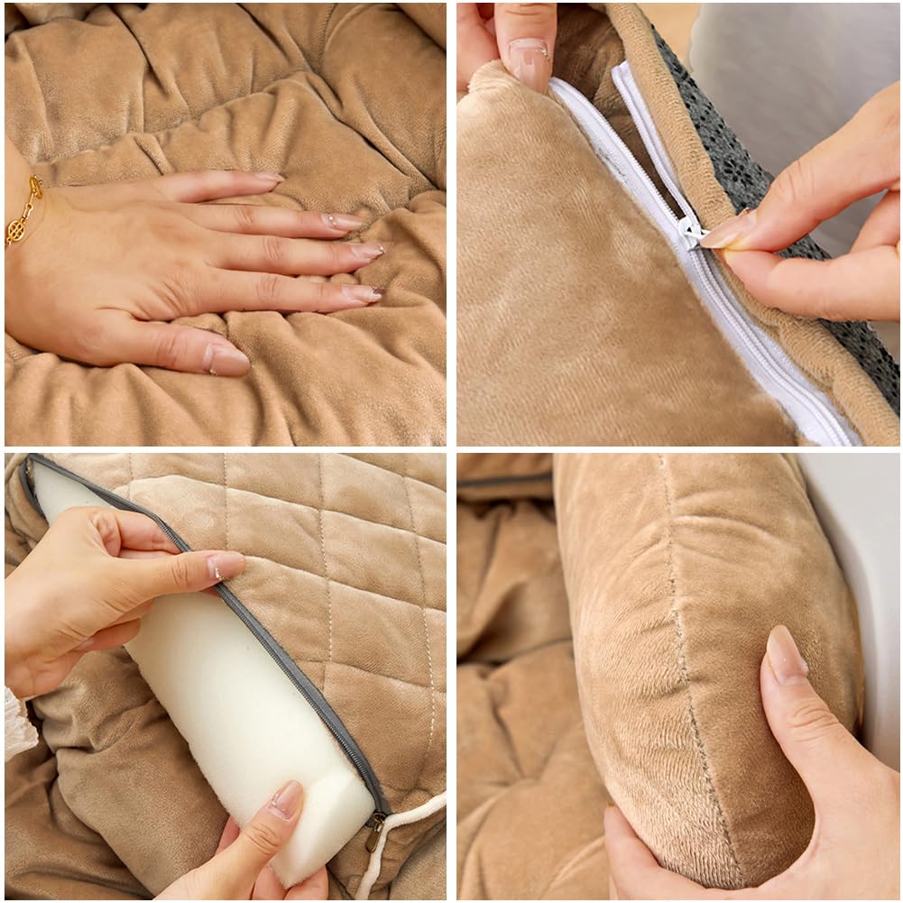 COGINQUS Comfy Office Chair Cushion for Desk Chair,Soft Lumbar and Back Support Computer Desk Cushion,Gaming Chair Pad for Dorm Car Room Seat (Light Pink)