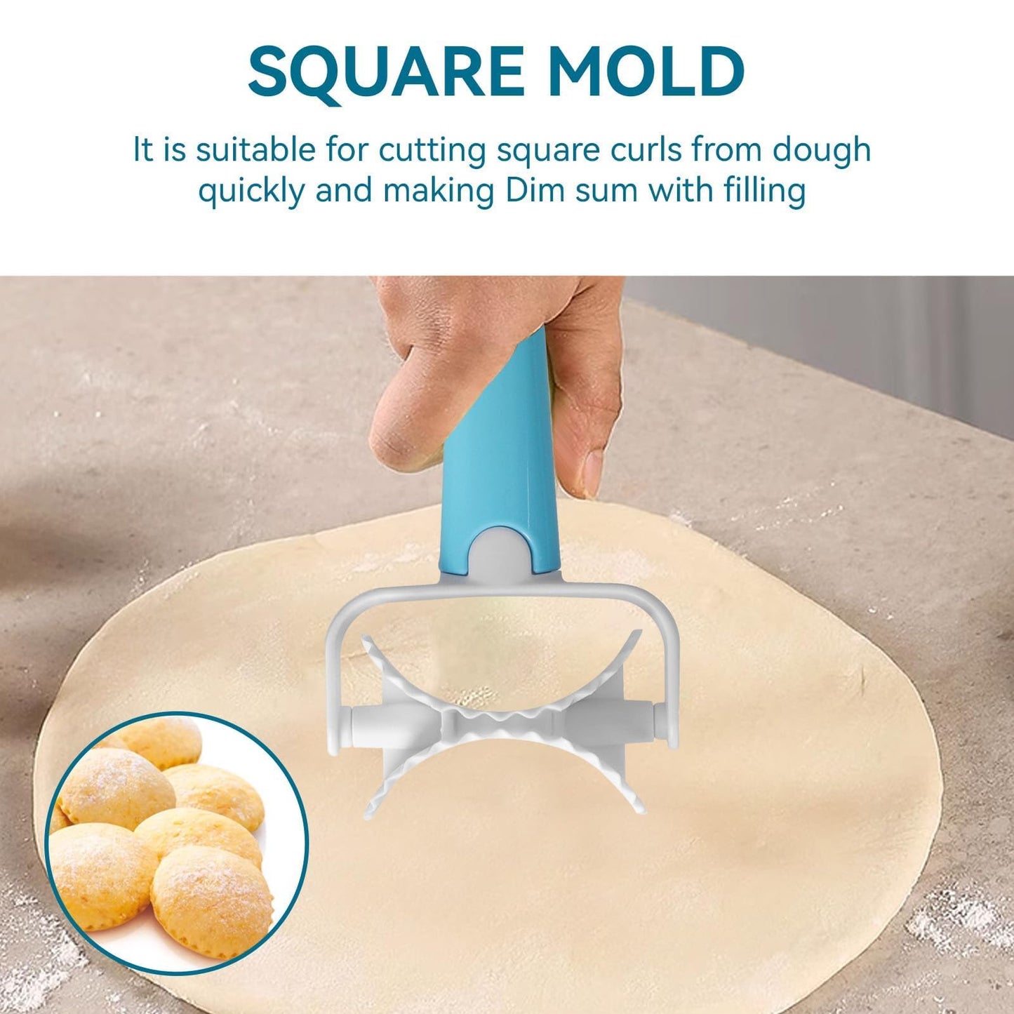 3PCS Pastry Rolling Cutter, Rolling Cookie Cutter Plastic Dough Blade Roller Round Roller Fondant Slicer Baking Accessory for Cake Cookies Biscuits