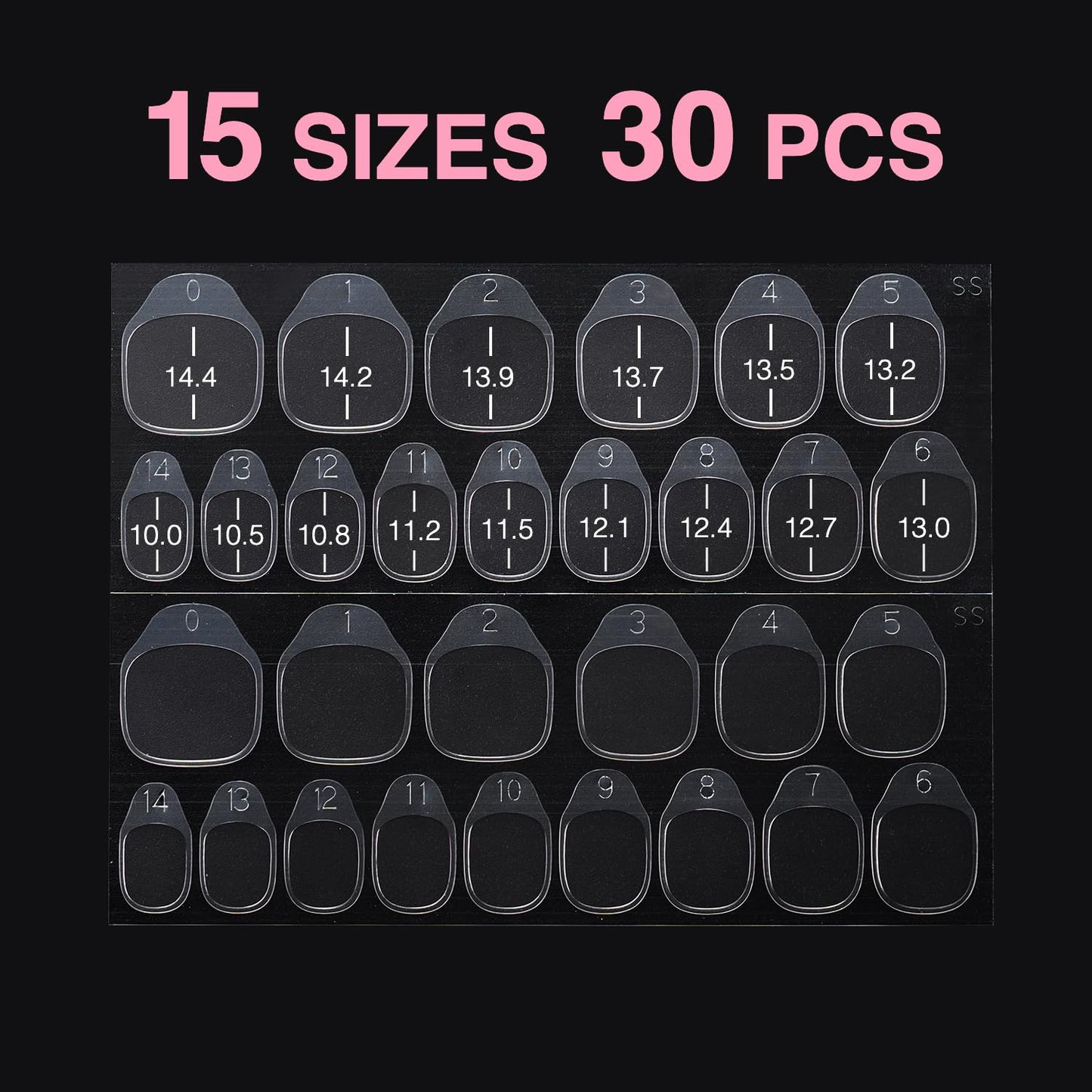 VSALON 10 Sheets Jelly Nail Tabs – 15 Sizes, 300 Adhesive Pads for Press On Nails | Reusable, No Residue, Easy to Apply & Remove