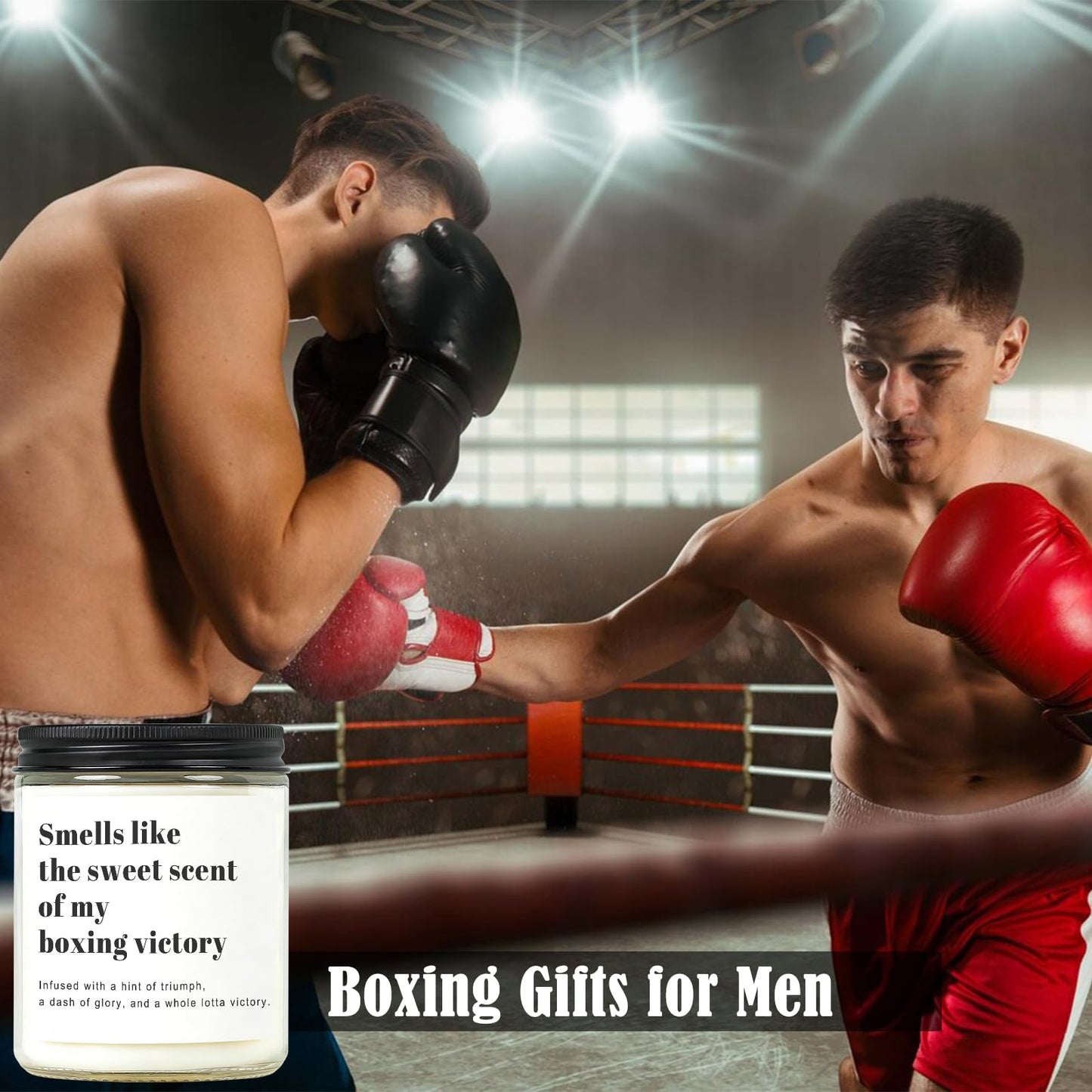 RIZOOCE Funny Boxing Gifts for Men & Women - Scented Candle for Boxers - Unique Boxing Accessories & Decor - Birthday, Christmas Gift Ideas for Coach & Fighter (7oz)
