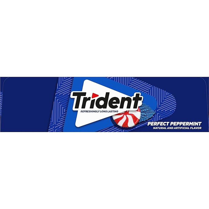 Trident Perfect Peppermint Sugar-Free Chewing Gum, 12 Packs of 14 Pieces (168 Total Pieces)