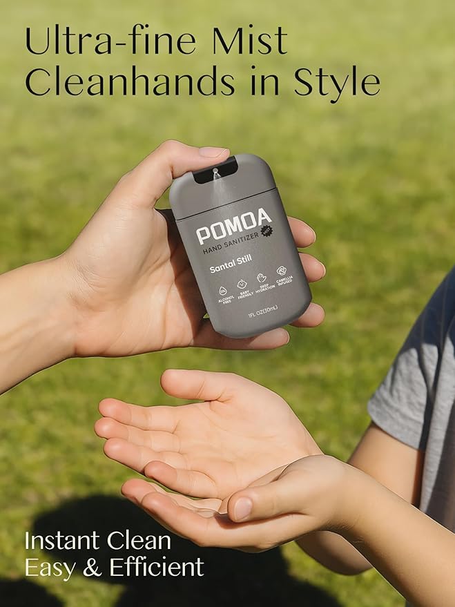 Alcohol Free Hand Sanitizer Spray, Non Irritating, Hydrating and Non Greasy, Gentle Fine Mist, Travel-Friendly Pocket Size 1 Fl Oz, Santal Still