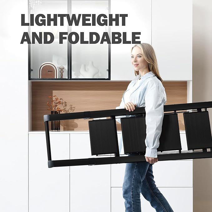 Taranta 5 Step Ladder,Liahtweight Aluminum Laddewith Handgrip, Portable Folding Stepladder with Anti-SlipPedalfor Home, Ofice, Kitchen 330lbs - Black