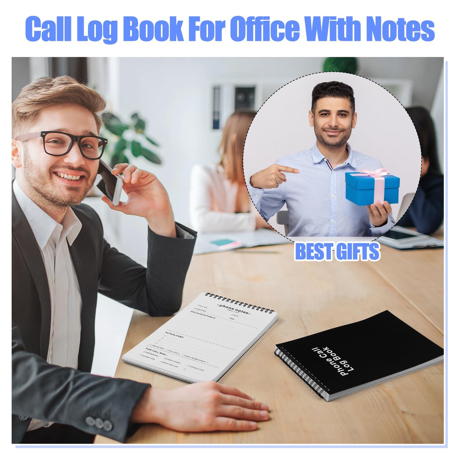 Faccito 3 Pcs Call Log Notepad for Work Phone Log Book for Office with Notes Phone Message Book with Action Items-phone Call to Do List for Work 80 Sheets
