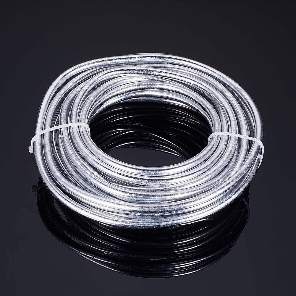 BENECREAT 3 Gauge(6mm) Silver Aluminum Wire 23 Feet Bendable Metal Sculpting Wire for Bonsai Trees, Floral, Skeleton Making, Home Decors and Other Arts Crafts Making