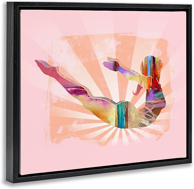 Stupell Industries Abstract Mindfulness Exercise Framed Floater Canvas Wall Art Design by Tim Parker, Black Floater Frame, 31 x 25