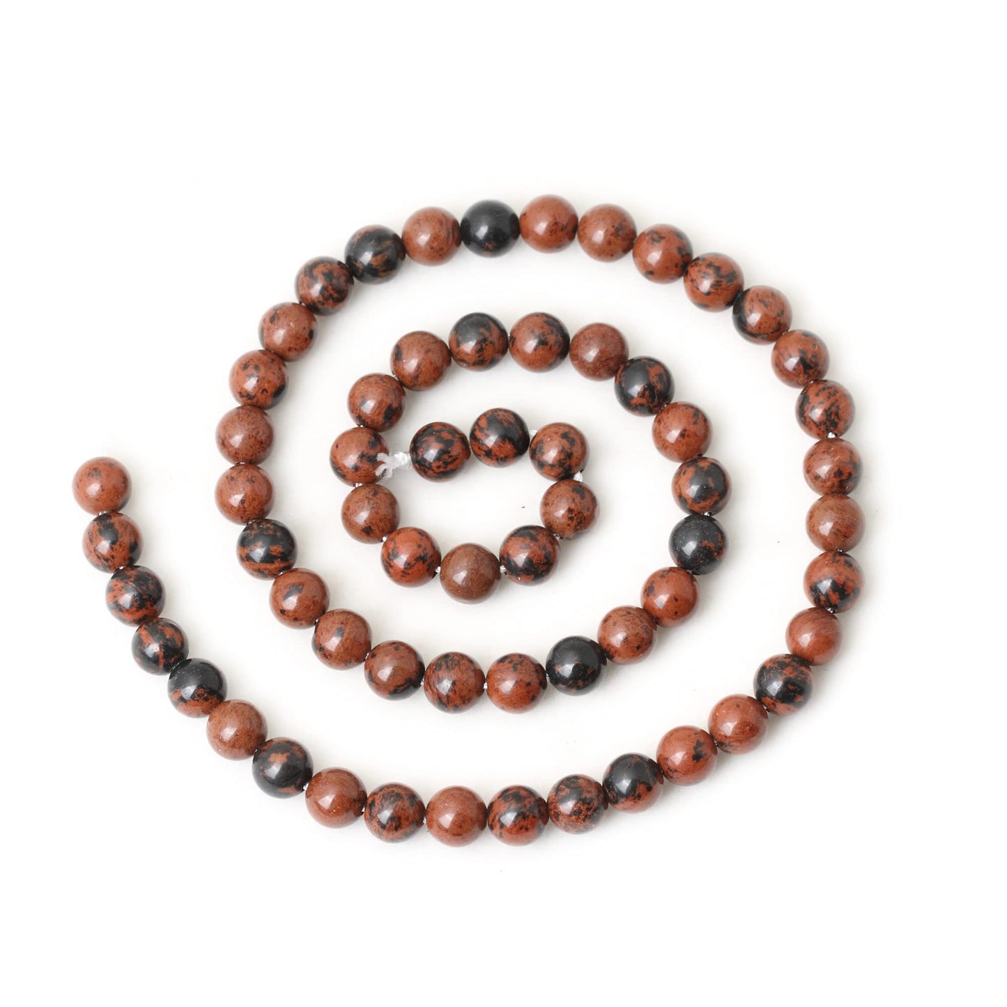 CHEAVIAN 60PCS 6mm Natural Mahogany Obsidian Stone Round Loose Beads for Jewelry Making 1 Strand 15"