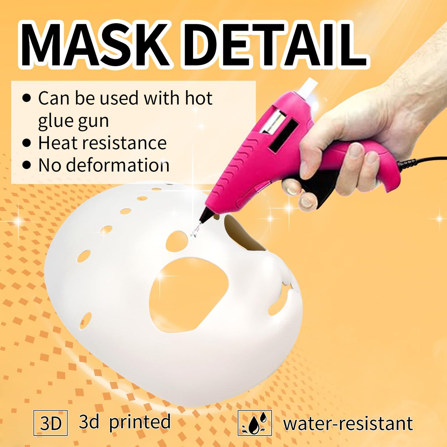 YLOVEFUR 3 PCS DIY Full Face Masks White Paintable Animal Fox Mask for Halloween Masquerade Cosplay Party Costume Accessories
