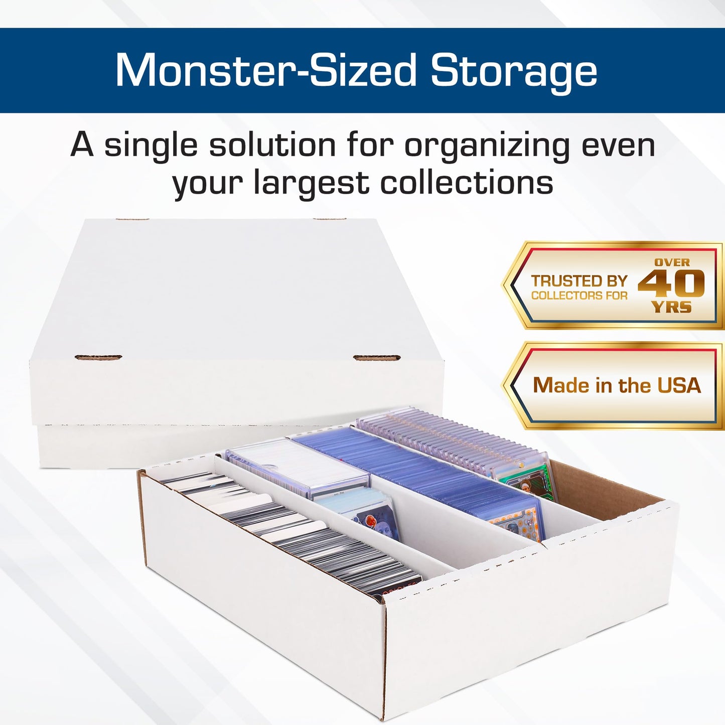 BCW Monster Box - 2ct Trading Card Storage Box | Holds 3200 Cards | Sports & TCG Card Organizer