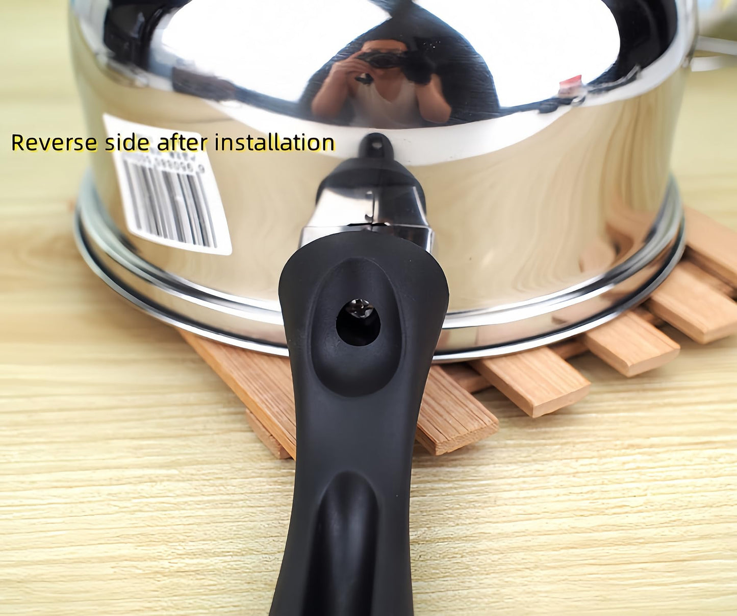 2Pcs Bakelite Pot Handle Black Scald-Proof Long Handle Grip Replacement, with Screw