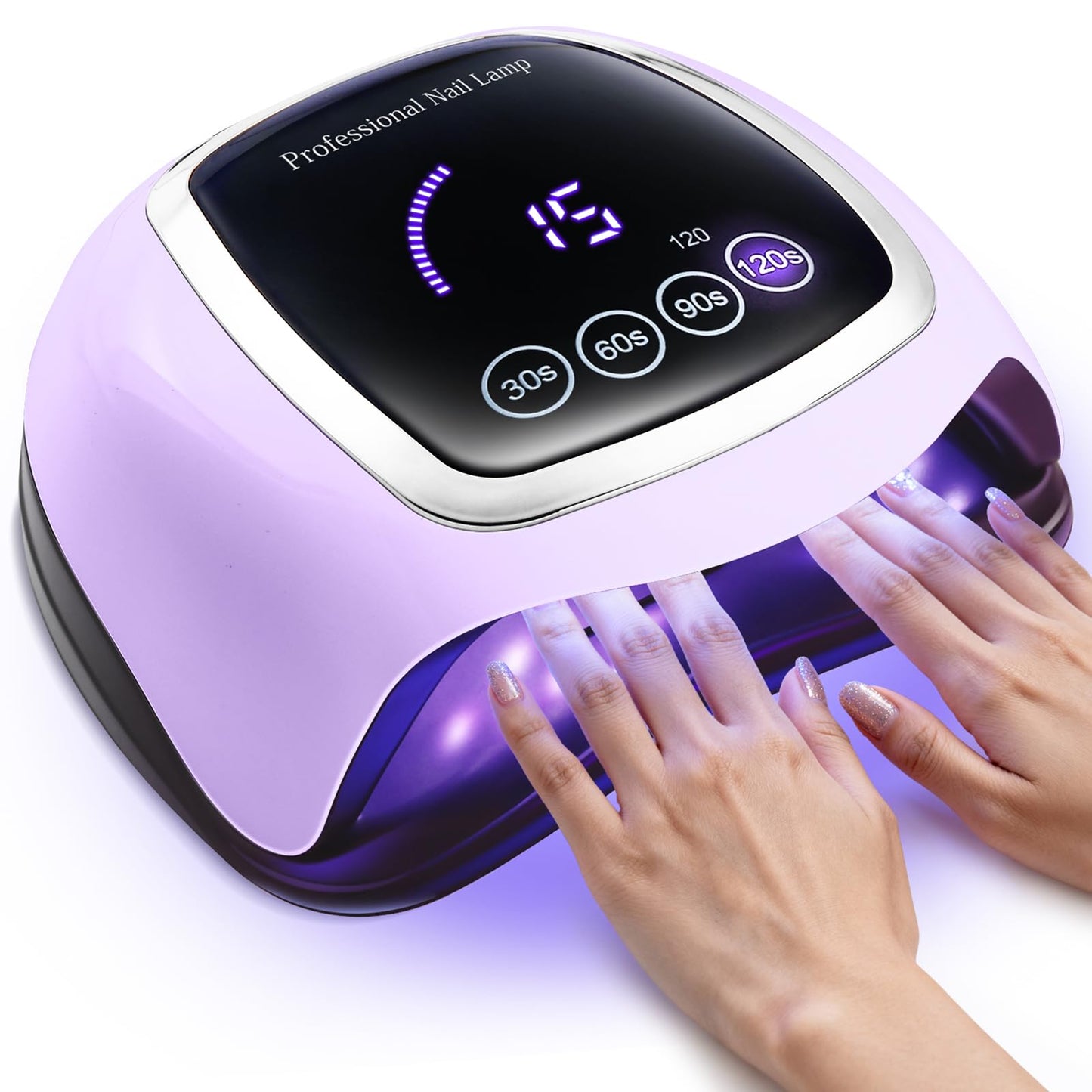 Gugusure UV LED Nail Lamp, Upgrade 180W Nail Dryer for Gel Polish with LCD Display, Auto Sensor and 4 Timer Settings, Professional Curing Lamp Light with 42 Beads for Salon and Home