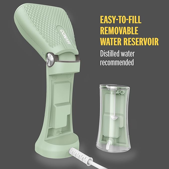 Conair Handheld Garment Steamer for Clothes - Power Steam: Small Size, Big Power - Great for Home, Office, or Travel with Dual Voltage for Worldwide Use, Mint Green