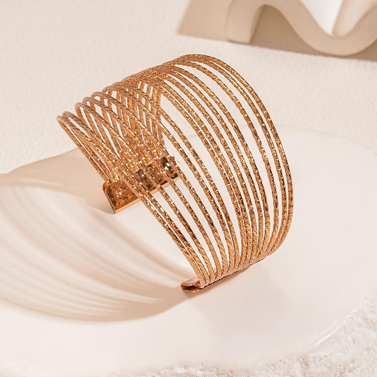 MOEEIJEW Gold Cuff Bracelets for Women Cuffs Bangle Adjustable Open Bracelets Punk Vintage Jewelry(Gold D)