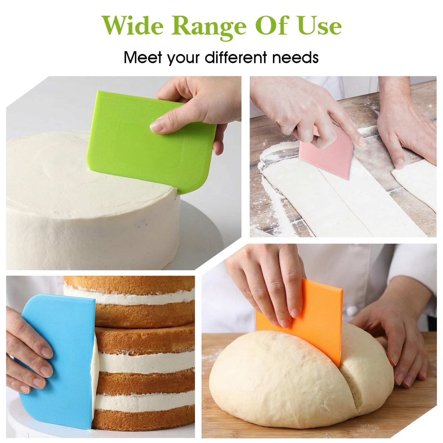36 Pcs Food Scraper, Flexible Dough Scraper, Multifunctional Kitchen Scrapers Tool, Bread Dough Cutter, Cake Smoother for Icing,