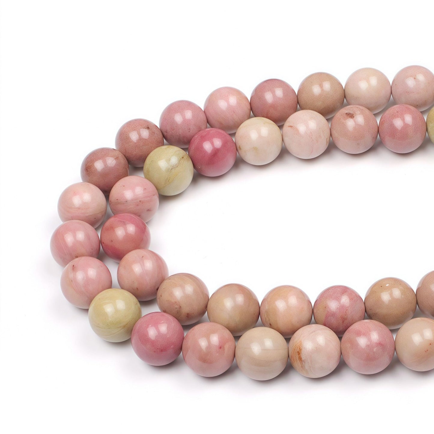 MJDCB Natural Red Stripes Rhodonite Round Stone Beads for Jewelry Making DIY Bracelet Necklace (6mm)