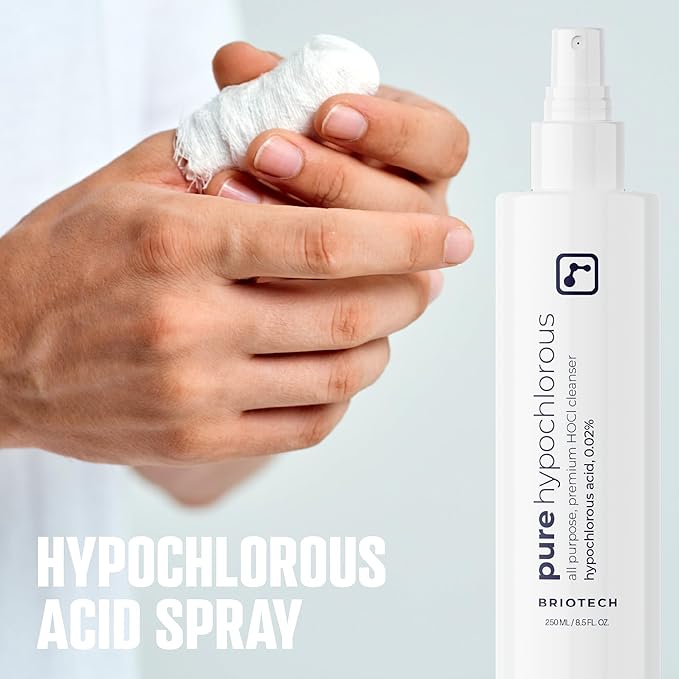 BRIOTECH Pure Hypochlorous Acid Spray and Cleanser, Original Premium HOCl Topical Solution, Multi-Purpose Cleaner, Family Approved & Pet Friendly, 2 fl oz Travel Size (2 Pack)