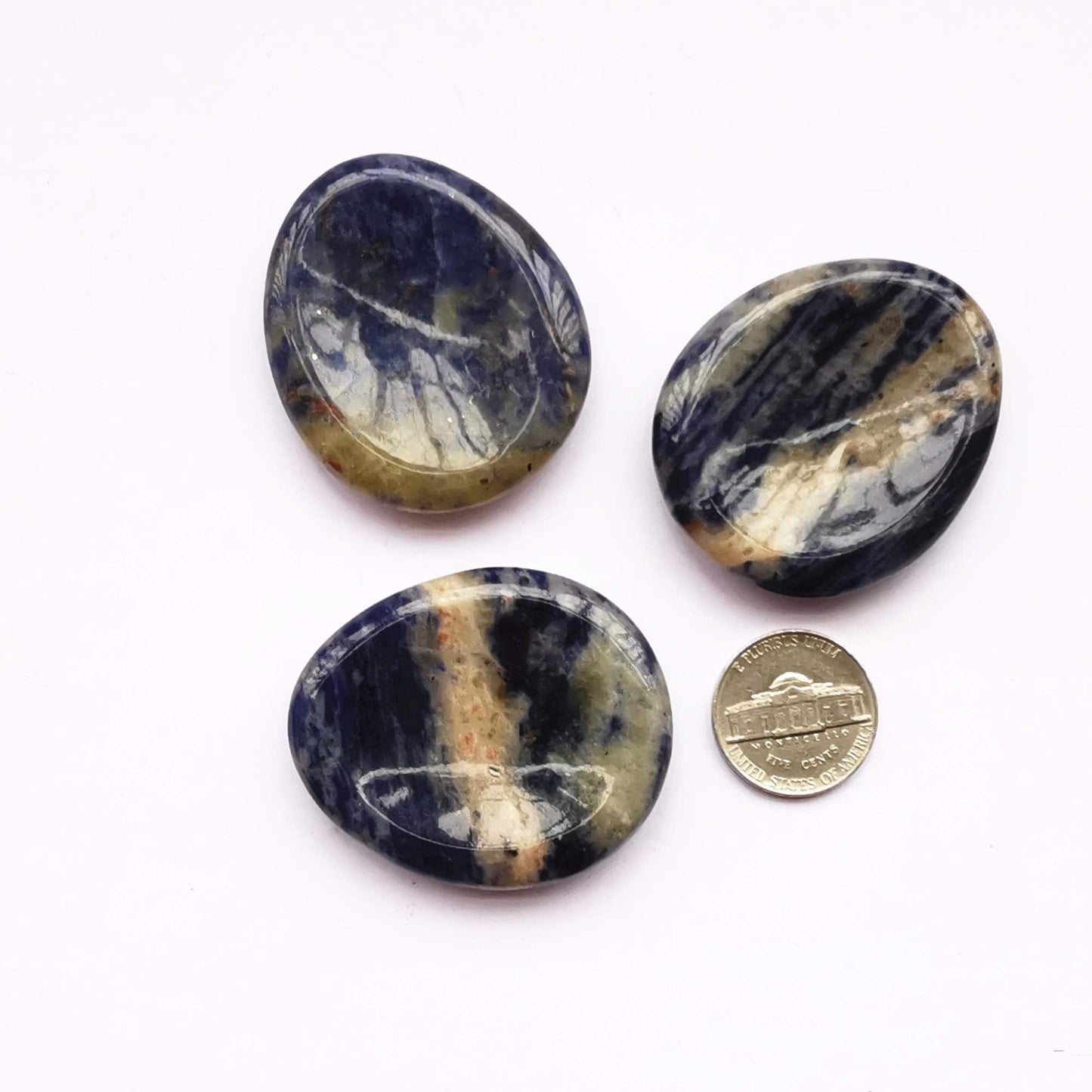 Bacatgem Natural Sodalite Water Drop Chakra Thumb Worry Stone,Stress Relax Healing Reiki Crystal Pocket Palm Stones
