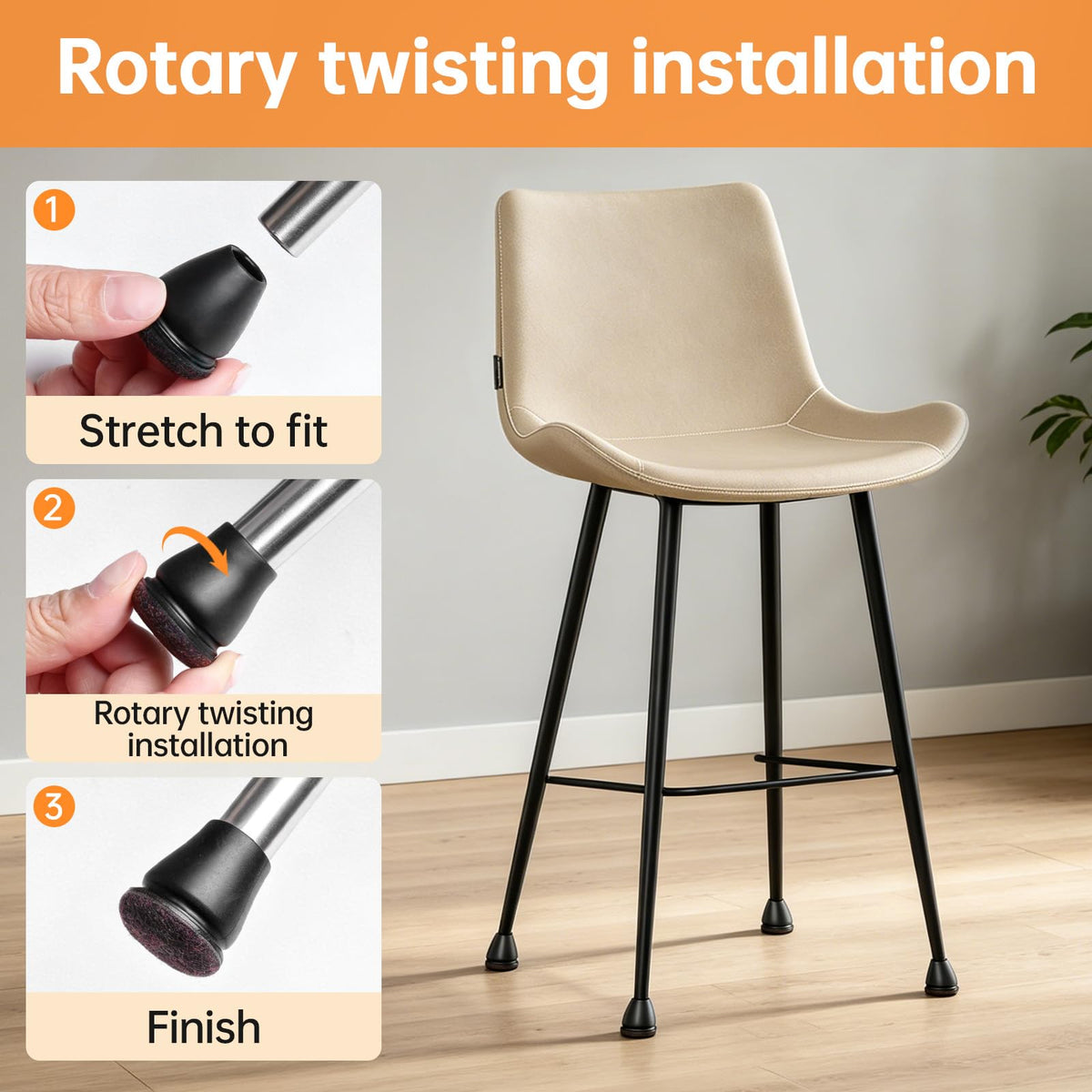 24 Pcs Small Silicone Chair Leg Floor Protectors for Hardwood Floors