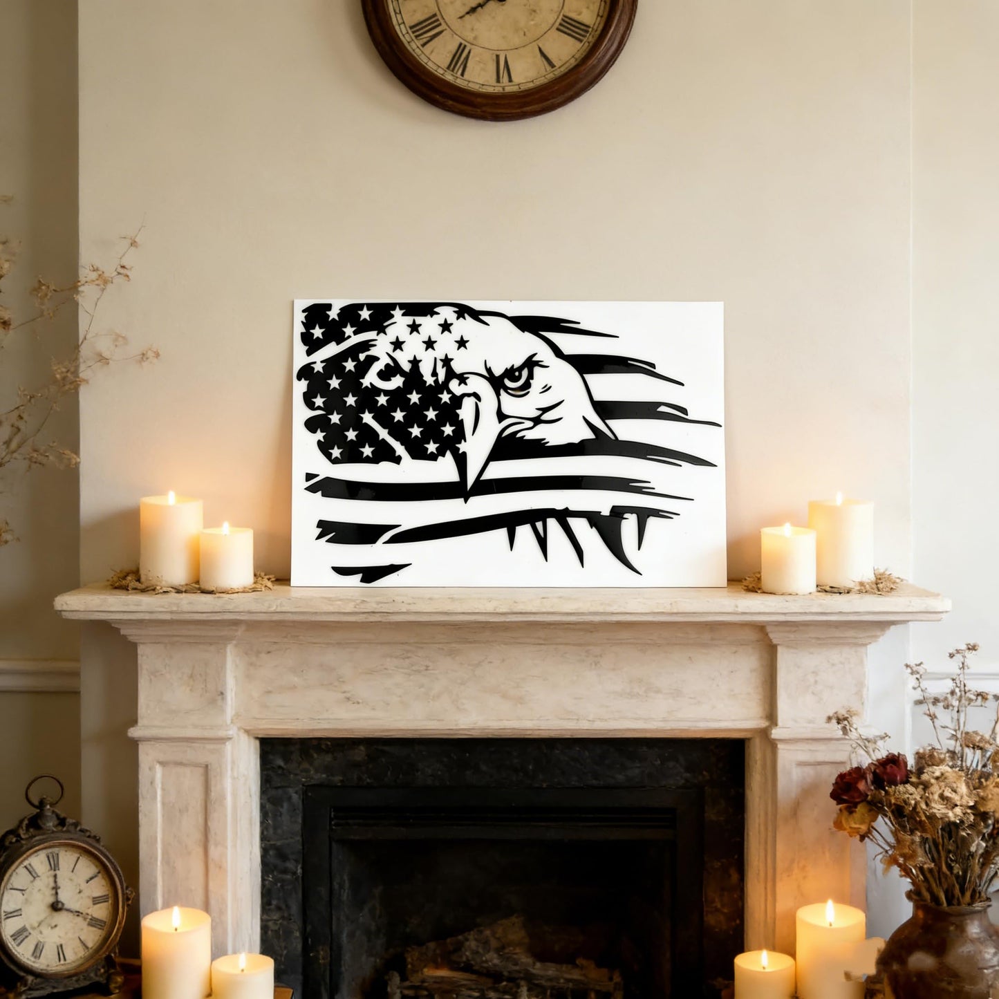 American Eagle Flag Wall Art Epoxy Resin Molds, Large Size Patriotic Home Decor Resin Molds Silicone Clearance, Large Home Wall Decor Silicone Molds for Epoxy Resin