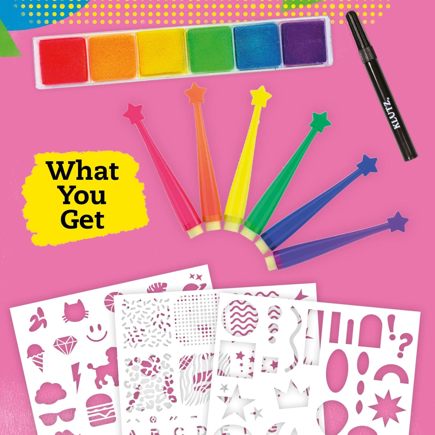 Klutz Neon Stencil Art Craft Kit, Medium