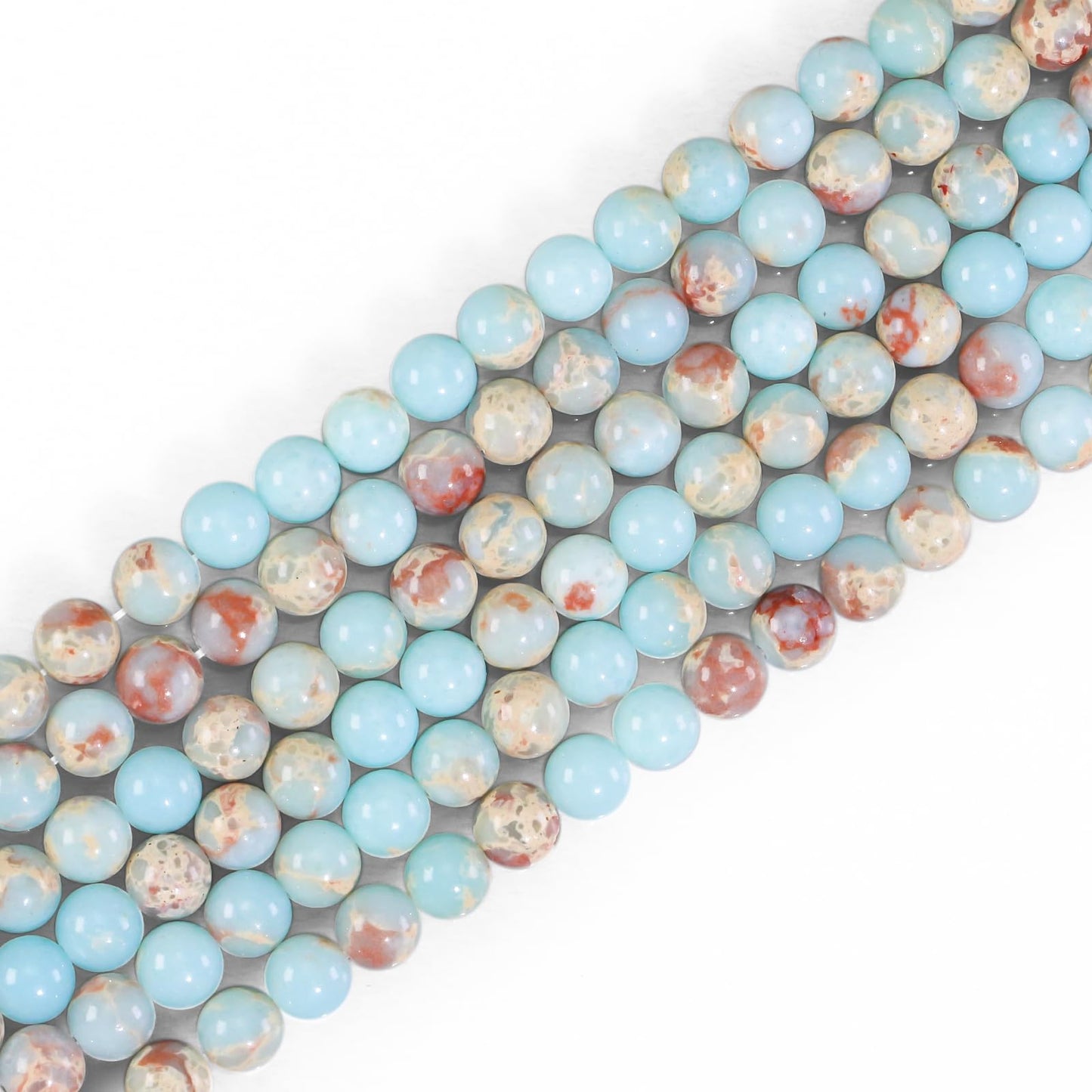 Natural Gemstone Round Loose Beads for Jewelry Making DIY Crystal Energy Healing 1 Strand 15" (Blue Jasper, 6mm (15"/Strand))