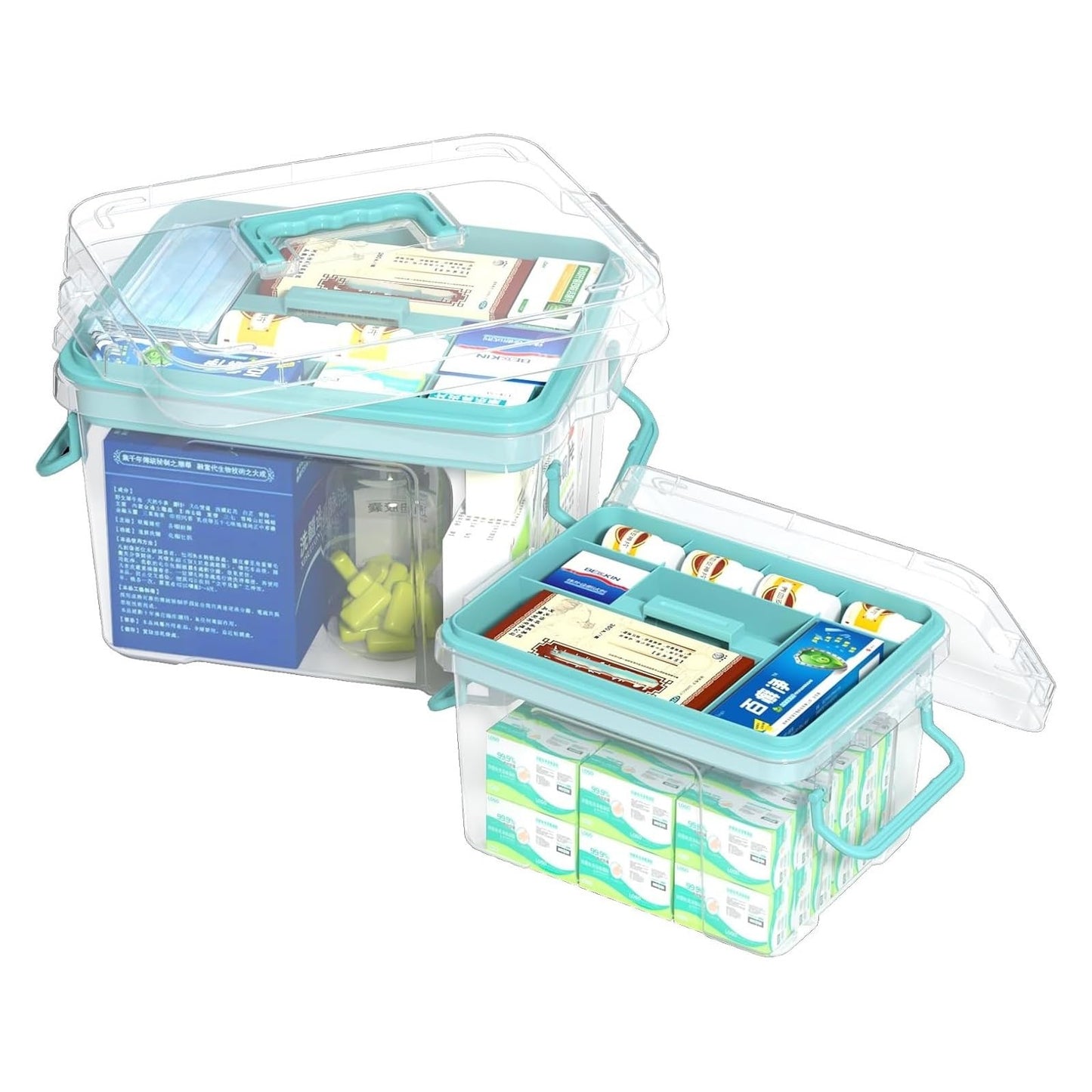 ViVedBluumㅤ Set of Nested Storage Boxes (Large and Small),Multi-Layer Storage Bins,Perfects for Home, Office & Travel Organizer (1 Set)