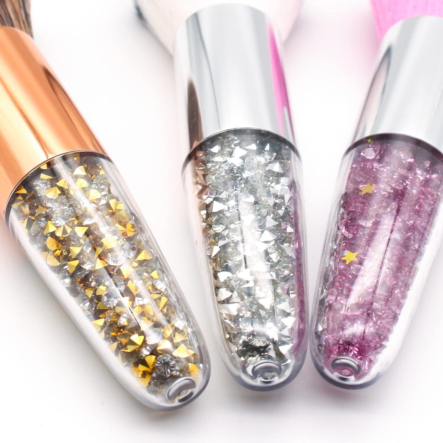 SILPECWEE 3Pcs Nail Dust Brush Soft Nail Art Brushes Cleaner Dipping Powder Makeup Blush Brush Nail Duster Nail Brushes for Cleaning Acrylic Nail Art Tools