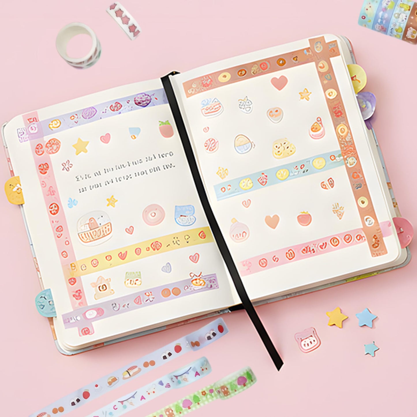 Sifaolp 60 Rolls Washi Tape Set, 15mm Wide Cute Sytle Washi Stickers, for Junk Journal Scrapbook Tape, Bullet Journaling Scrapbooking Supplies, Planner Sticker DIY Craft DéCor