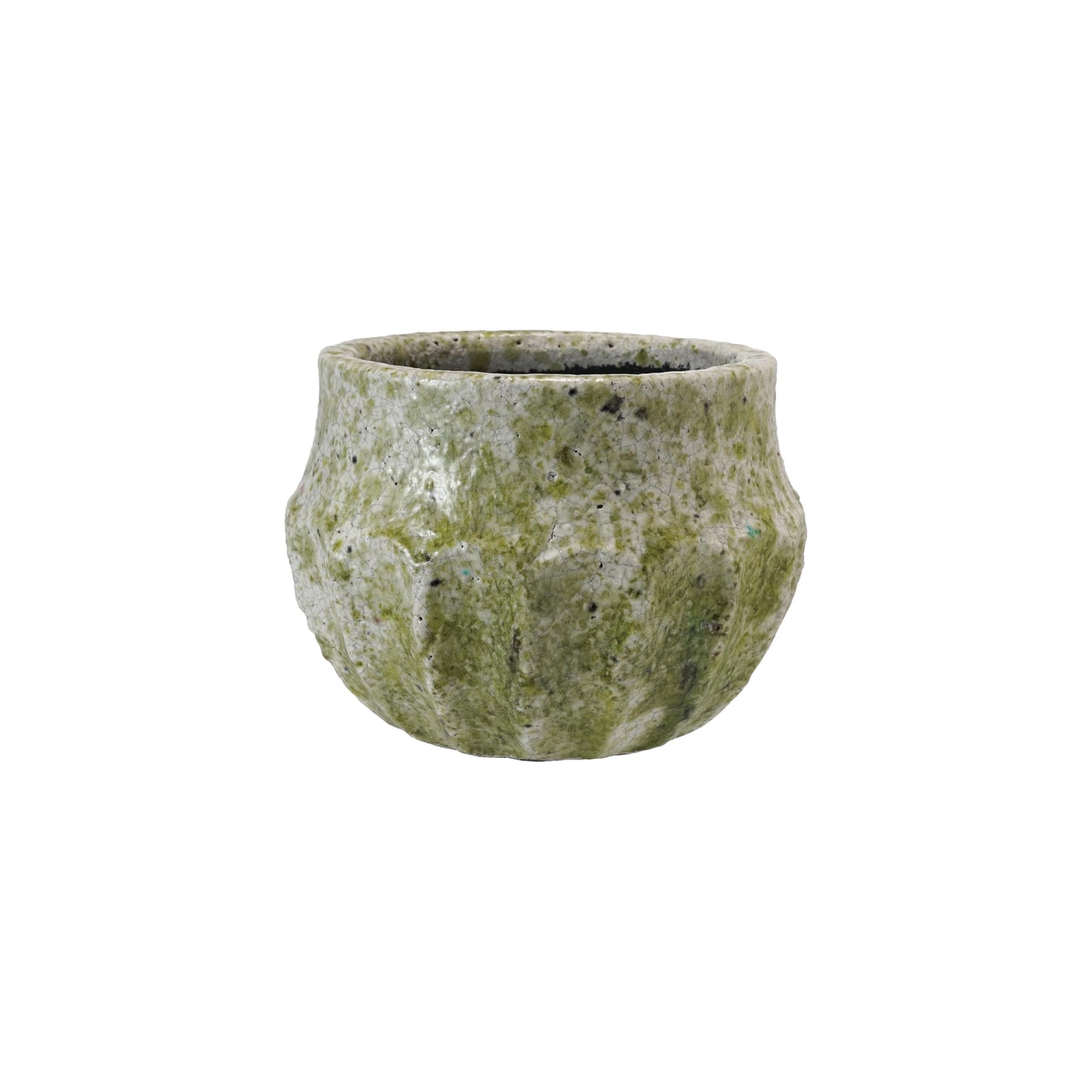 Creative Co-Op Medium Terra-Cotta Planter with Crackle Glaze and Terrazzo Finish, Multicolor
