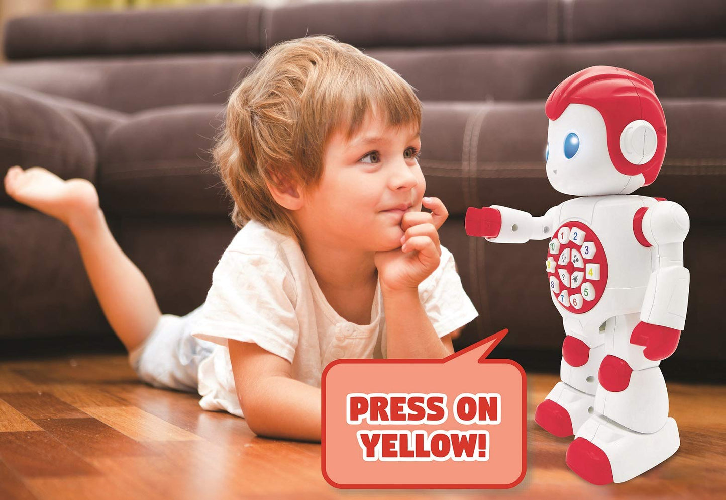 LEXiBOOK Powerman First Smart Interactive Toy Learning Robot Toy for Kids Dancing Plays Music Quiz Numbers Shapes Colors Boy Girl Robot Junior Red/White - ROB15EN